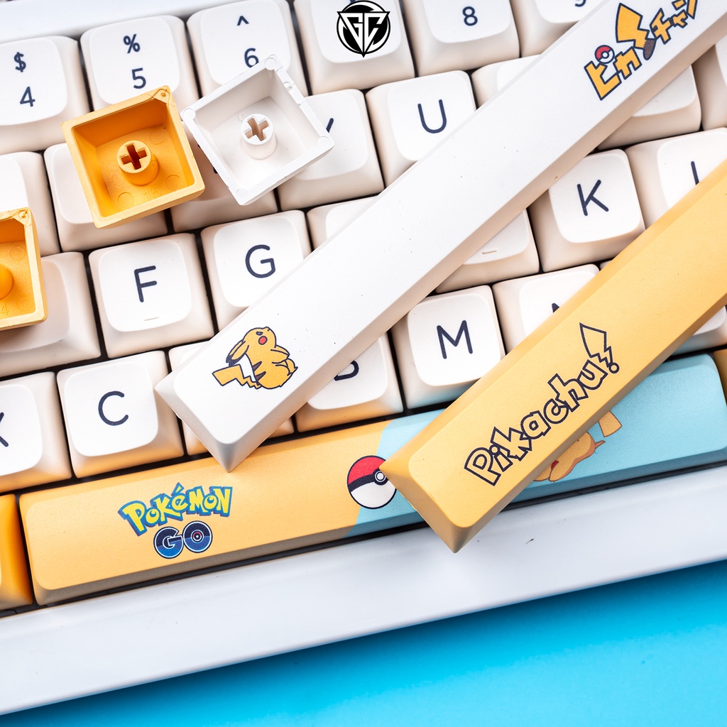 Keycap Pikachu XDA 140 nút bàn phím cơ Thick PBT