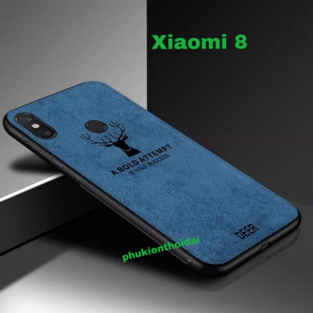 Ốp lưng Xiaomi Mi 8 Vải Deer Hươu cao cấp