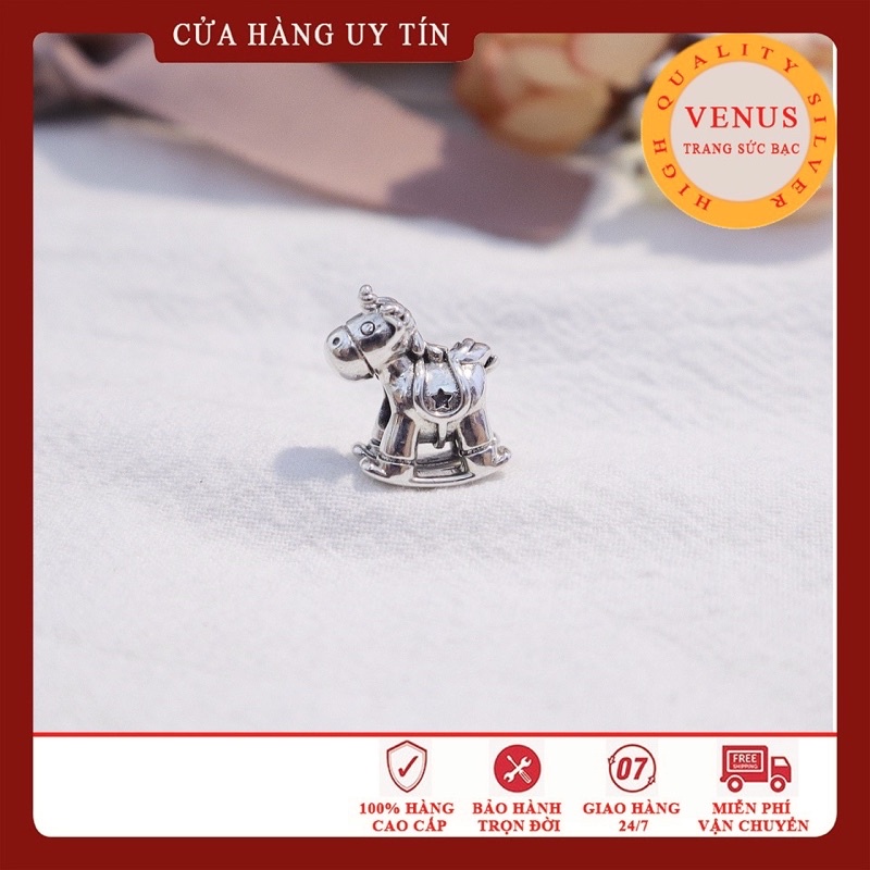 Charm Ngựa Gỗ- S925 ALE- Trang Sức Bạc Venus