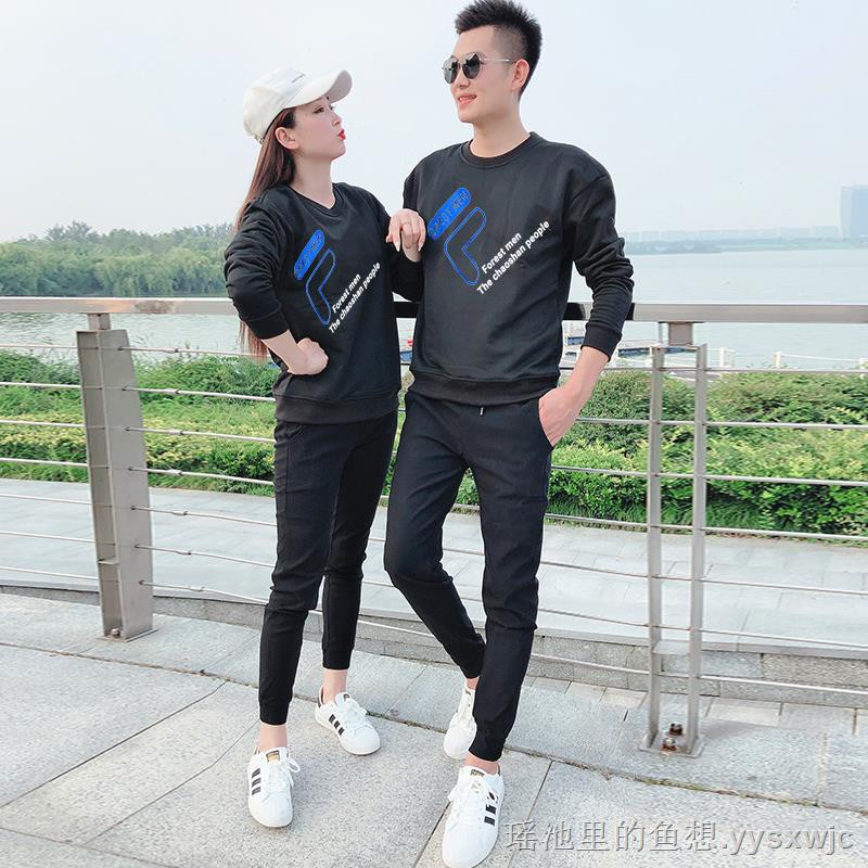 Áo Sweater Thể Thao Cổ Tròn Dáng Ôm Kiểu Hàn Quốc Thời Trang Mùa Thu 2020 Cho Các Cặp Đôi