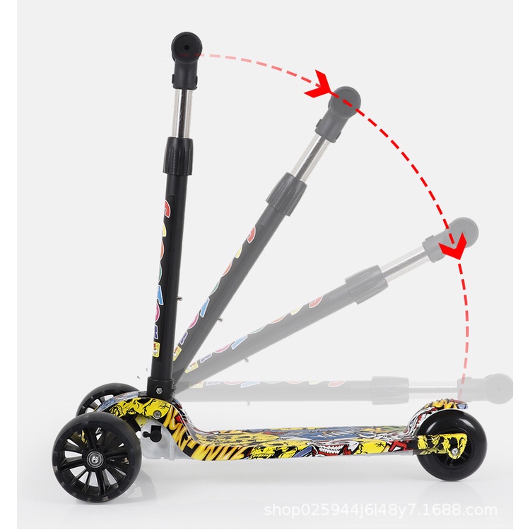 Xe Trượt Scooter Cho Bé, Bánh PU Phát Sáng – Khung Xe Chắc Chắn, Trọng Lượng 3,1kg, Phù Hợp Cho Bé Từ 2 đến 15 Tuổi