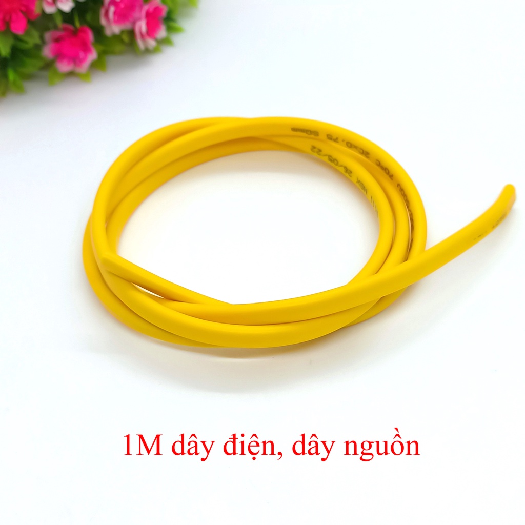 Dây nguồn, 1m dây điện 0.75 2 lớp cách điện LION VCmoloại tốt, phíc cắm âm dương , phíc nối đơn loại tốt