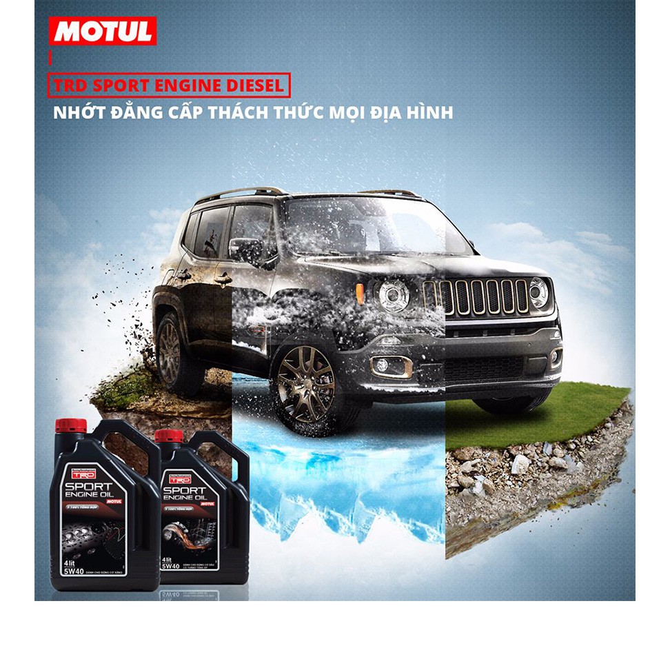 Nhớt Xe Hơi Động Cơ Dầu Motul TRD Sport Engine Diesel 5W40 Bình 4 Lít