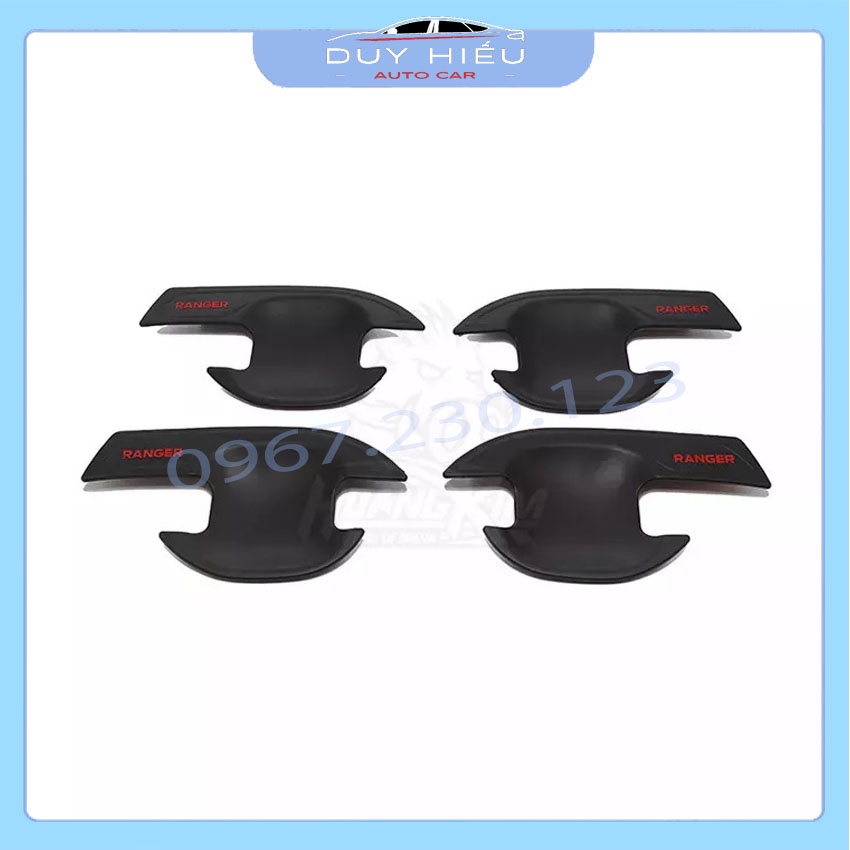 Bộ 4 Ốp Hõm Cửa FORD RANGER 2012-2021 Nhựa Đen Hàng cao Cấp