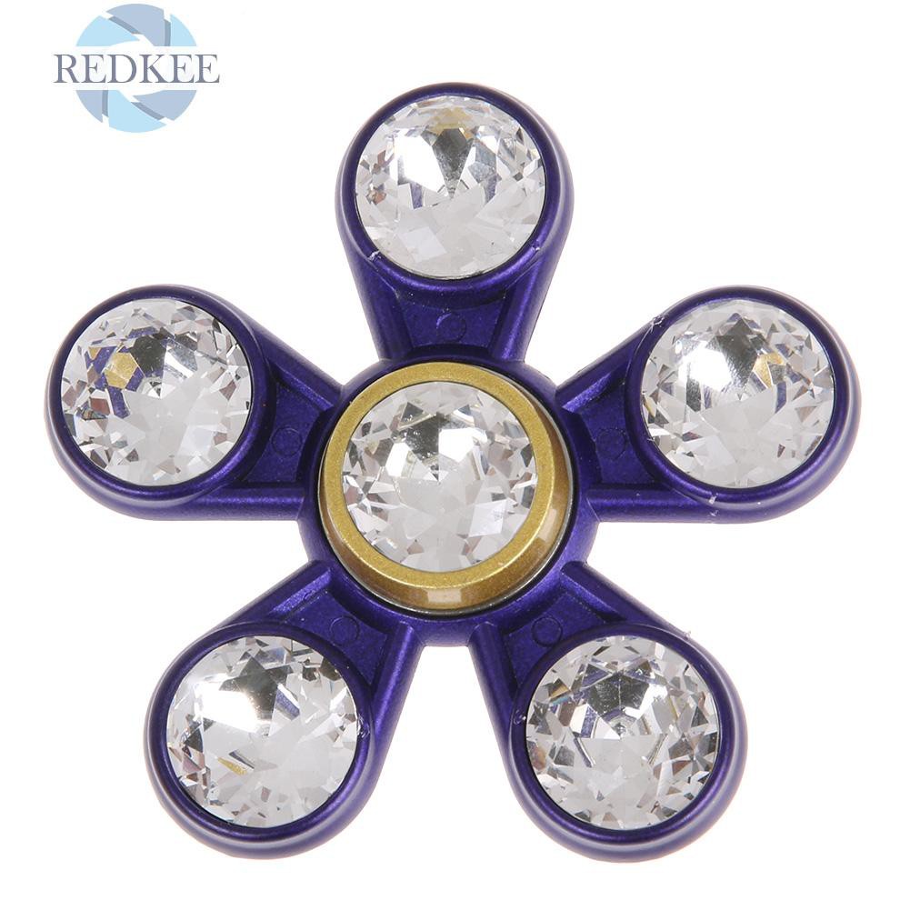 Redkee 3D Crystal Fidget Zinc Alloy Toy Ball EDC Hand Spinner Anti Stress Reliever