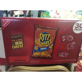 THÙNG BÁNH RITZ BITS CHEESE PHÔ MAI gồm 30 gói trọng lượng 1.26kg của Mỹ