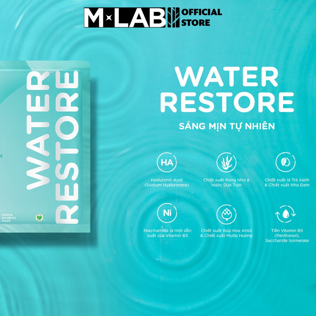 Mặt nạ Sơn Tùng dưỡng da sợi tre MLAB Water Restore (hộp 7 miếng)