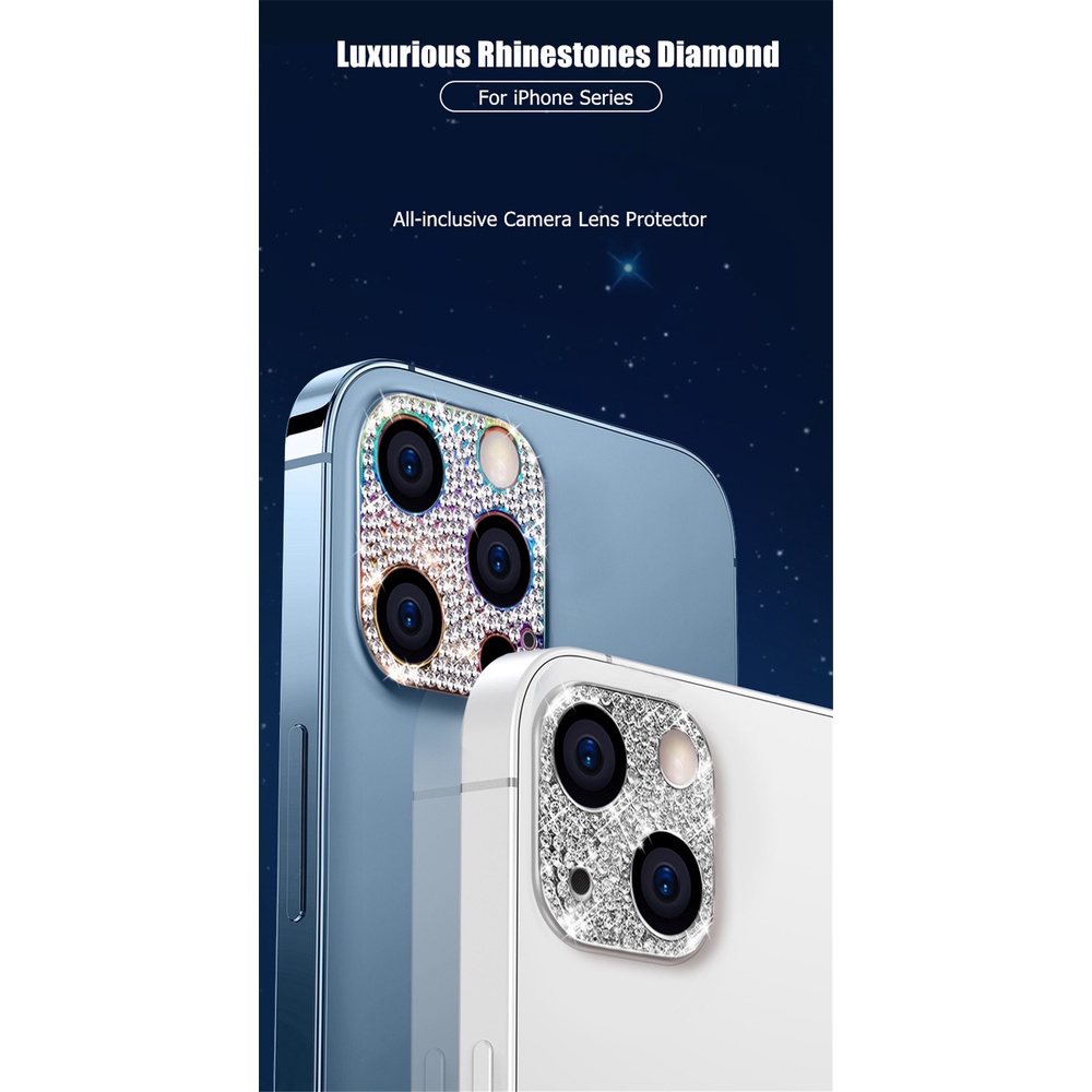 Kính Cường Lực Bảo Vệ Ống Kính Máy Ảnh Màu Sắc Lấp Lánh Cho IPhone 11 12 13 Pro Max 13ProMax / 12 / 12Pro 14 Pro Max