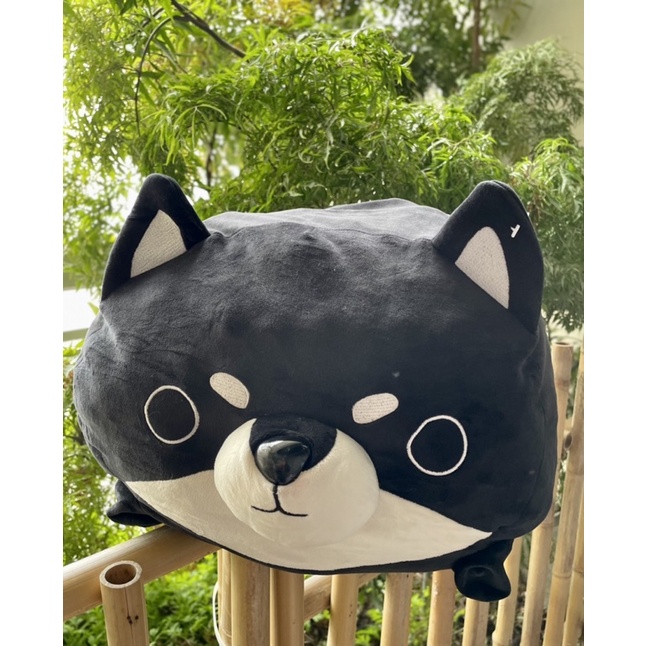 Gấu bông chó Shiba đen tròn mập ú nu mềm 35-40cm