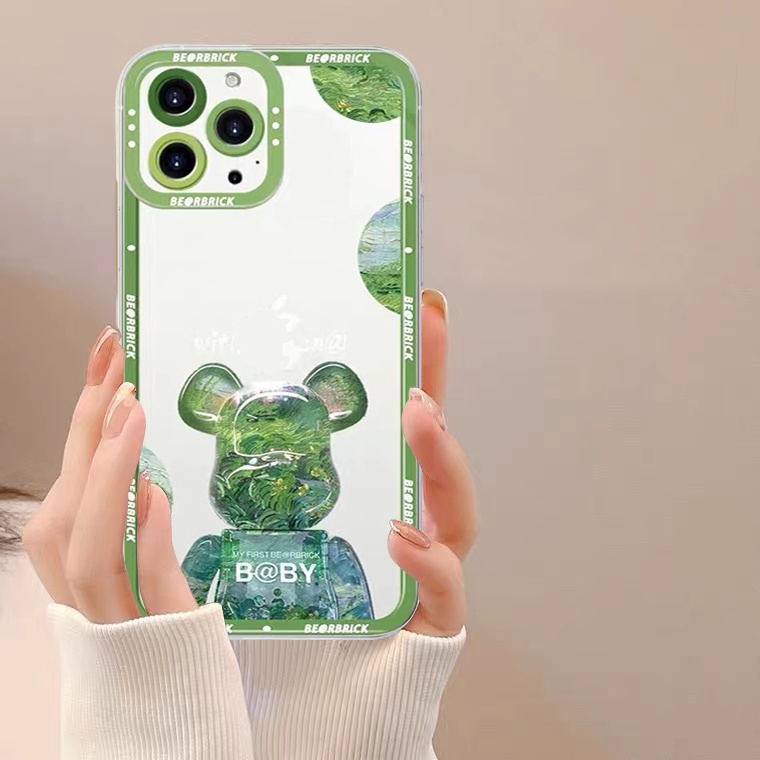 Mới Ốp Điện Thoại Silicon Mềm Trong Suốt Hình Gấu Dễ Thương Cho iPhone 13 12 11 Pro Max X XR Xs Max 8 PLUS 7 6S 6