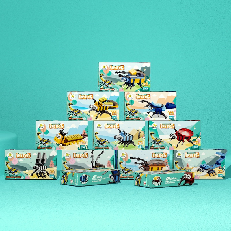 Bộ Đồ Chơi Xếp Hình Động Vật Phong Cách Trung Hoa Dành Cho Trẻ Em/12ni1/Vi1