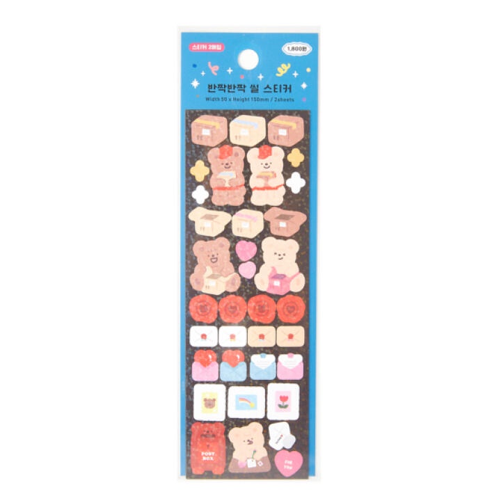 Set 2 Tấm Sticker Hologram ARTBOX Hàn Quốc Hình Nhân Vật Gấu Và Nhiều Kiểu Hình Trang Trí Đáng Yêu