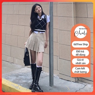 [Sẵn] Áo Len Gile Croptop Dệt Kim Cho Nữ, Áo Gile Len Hot 2021 - ALKT004