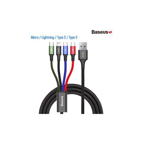 Cáp Sạc Baseus 4 trong 1... 2 light/1micro-usb / 1 type-c