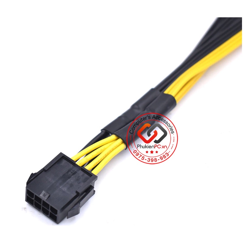 Dây cáp chuyển đổi nguồn 8Pin CPU sang 3 8Pin PCIe 6+2Pin cho Card đổ họa, Card VGA màn hình Gaming, máy tính PC, Server