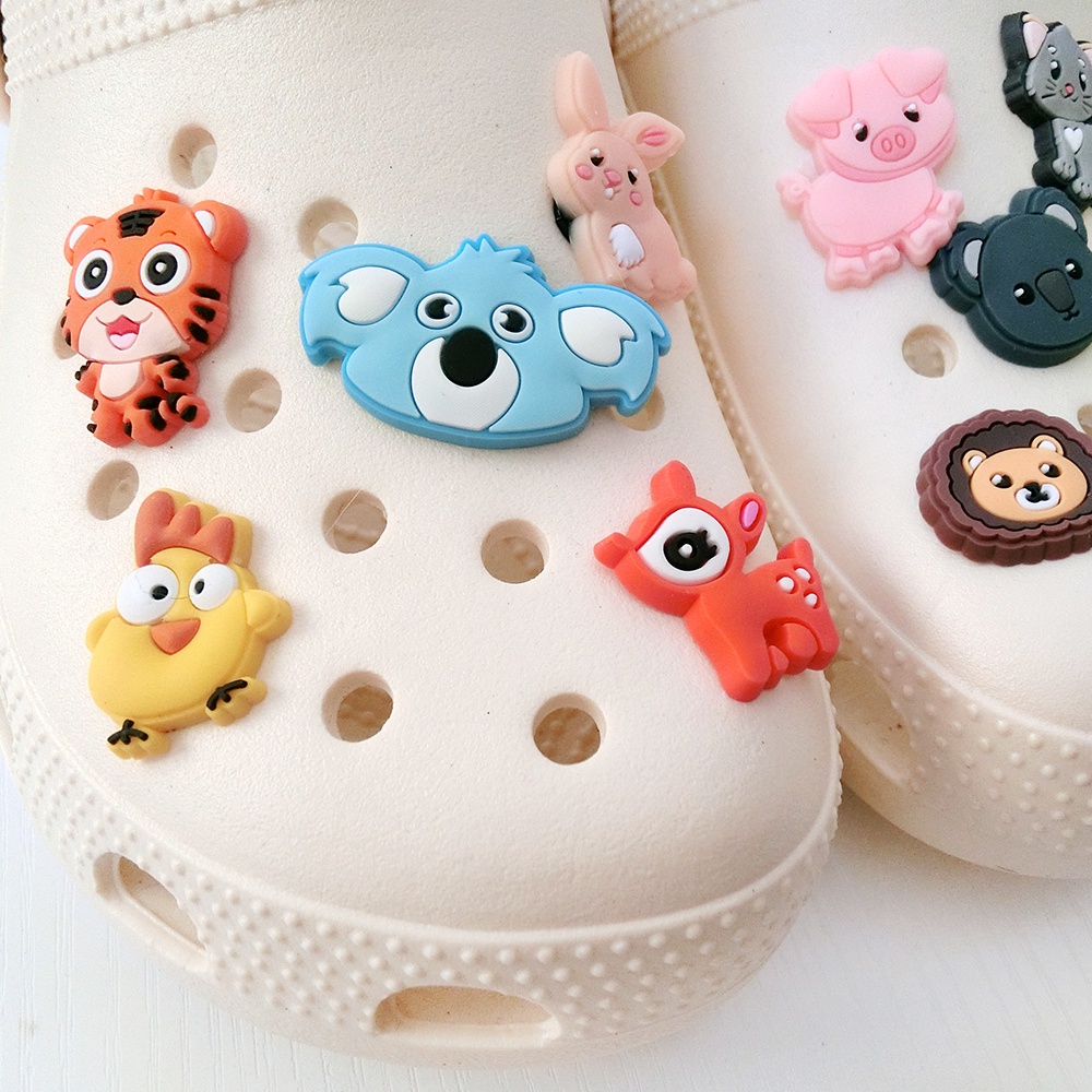 Phụ kiện khóa giày crocs bằng cao su PVC mềm nhiều hình dáng hoạt hình DIY