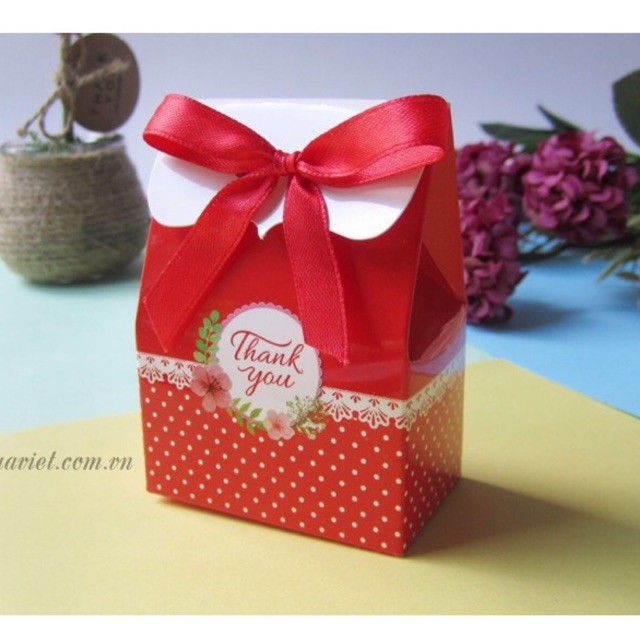Giảm giá Set 100 hộp quà cưới kèm nơ ruy băng 11D