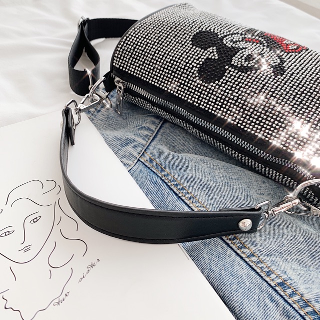 Túi trống Mickey đính đá