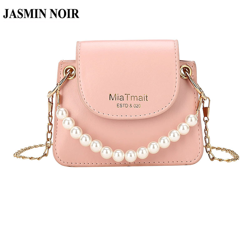 Túi Đeo Chéo JASMIN NOIR Da PU Đính Ngọc Trai Nhân Tạo Thời Trang Cho Nữ