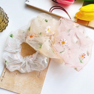 Dây buộc tóc co giãn đeo tay hoa cúc