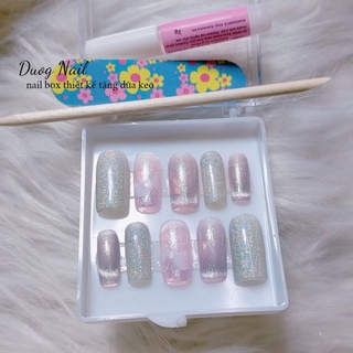 Nail box nhũ cầu vồng 3D thiết kế -nail mắt mèo cầu vồng bling siêu ảo