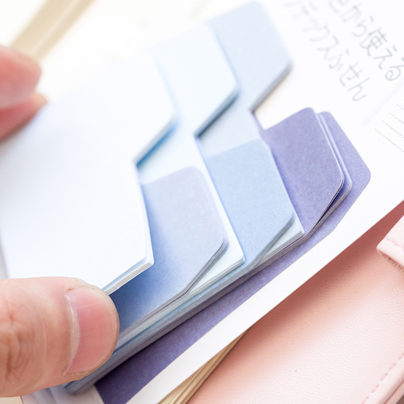 1 Xấp Giấy Ghi Chú Tự Dính Màu Sắc Gradient Đơn Giản Cho Trường Học/Văn Phòng