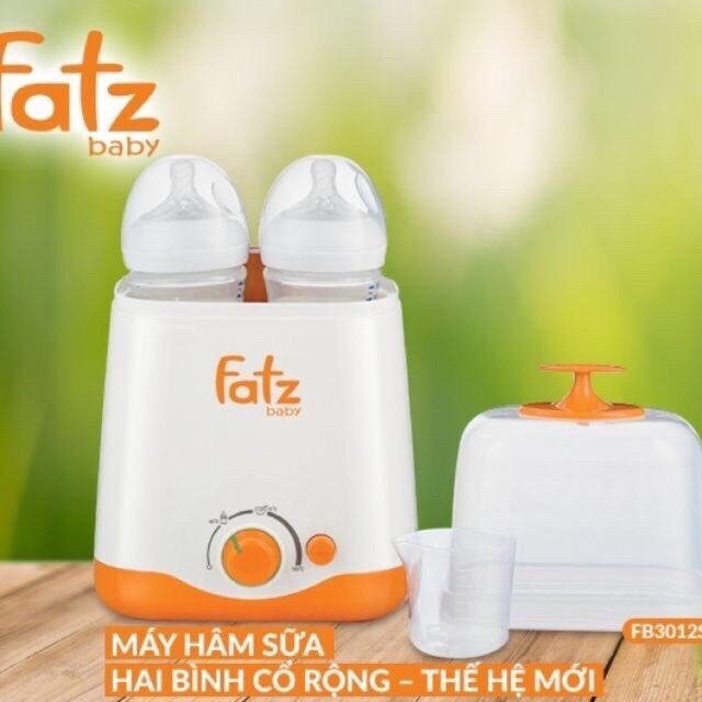 BH 12 tháng - Máy hâm sữa đa năng 2 bình cổ rộng Fatzbaby FB3012SL