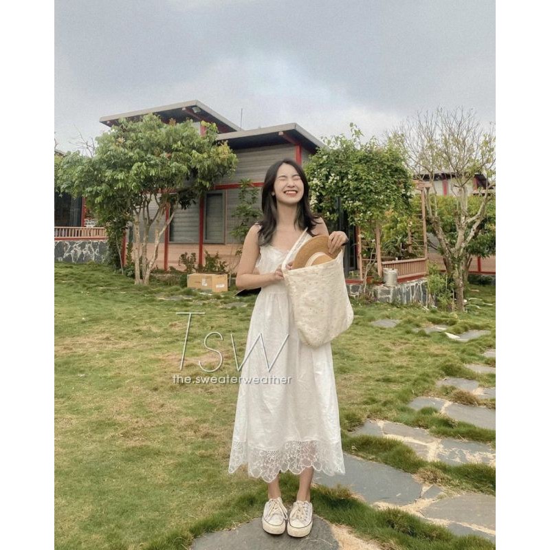 ĐẦM TRẮNG MAXI CHÂN REN❤CAM KẾT ĐẸP❤HÀNG THIẾT KẾ MAXI1943