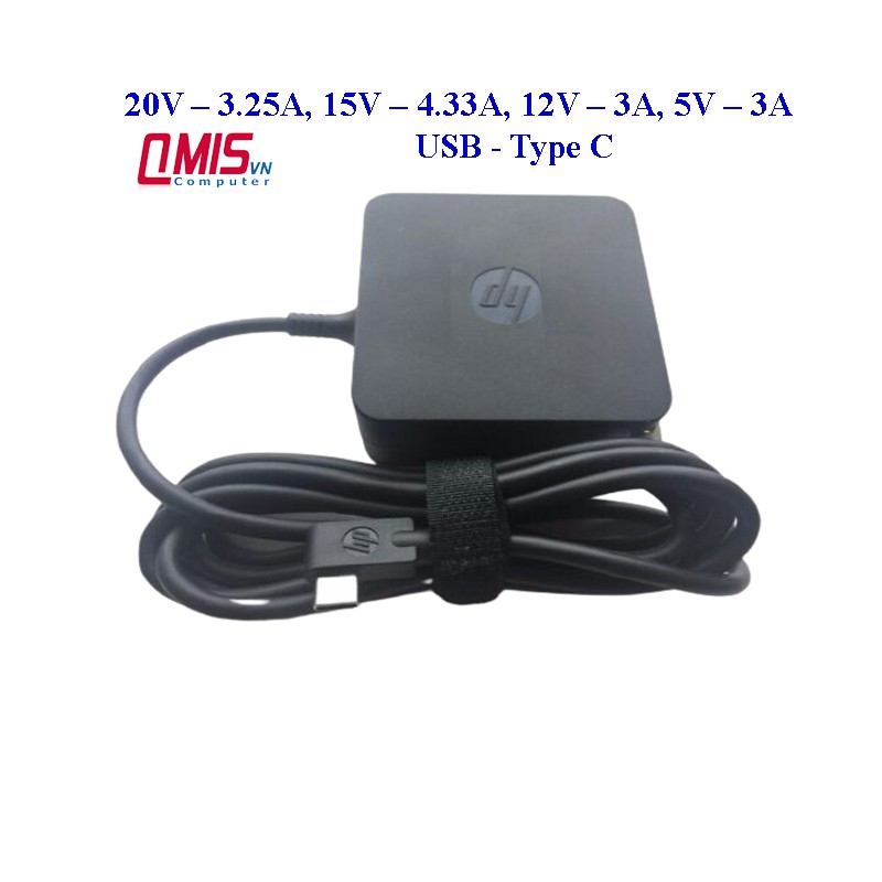 Sạc laptop HP 20V-3.25A (USB-C) - 5V – 2A / 12V – 3A / 15V – 3A 45W