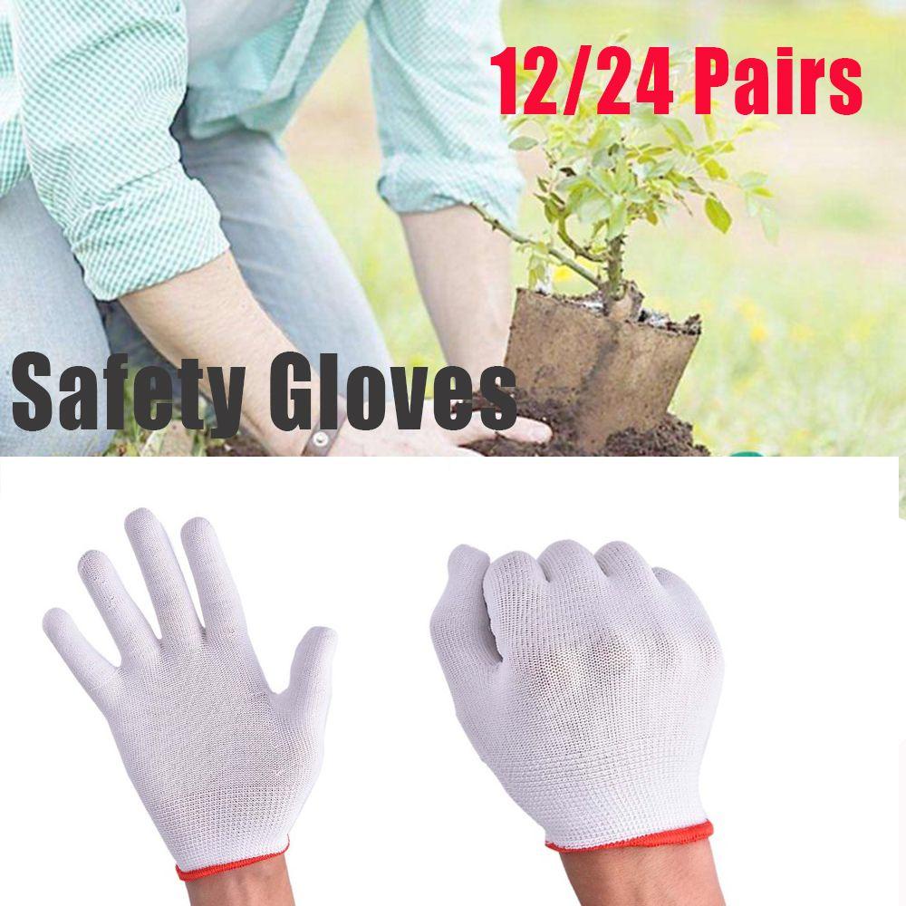 Găng Tay Bảo Hộ Lao Động Bằng Nylon Cotton Màu Trắng