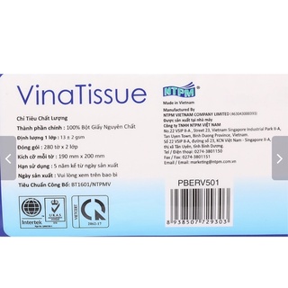Khăn giấy lụa giấy ăn rút Premier VinaTissue 280 tờ