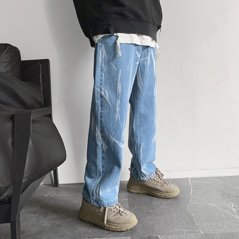 Quần jean dài ống rộng thời trang Hàn Quốc thịnh hành cho nam | BigBuy360 - bigbuy360.vn