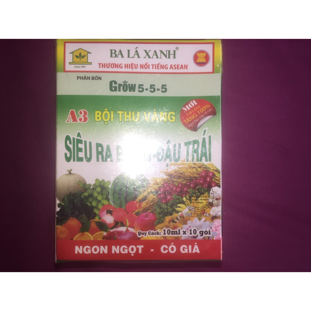 PHÂN BÓN SIÊU RA BÔNG 5-5-5 - TĂNG ĐẬU QUẢ - 10ml/ gói