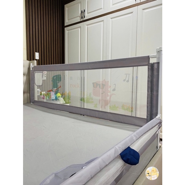 Thanh Chắn Giường, Chất Thép Chắc Chắn - An Toàn Cho Bé, Dạng Trượt Cao 90cm