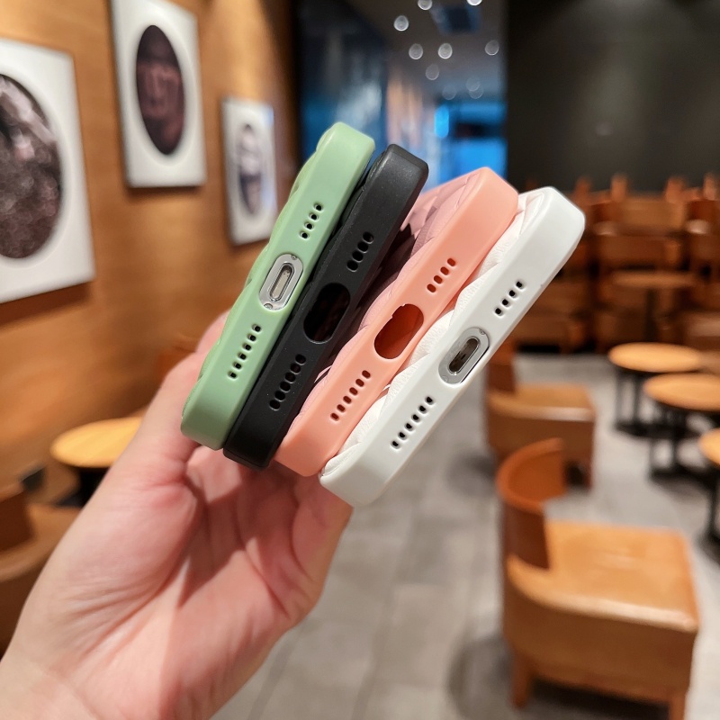 Ốp Điện Thoại Da Họa Tiết Kim Cương Sang Trọng Mạ Điện Cho Iphone 13 12 11 Pro Max XS XR X 8 7 Plus + SE 2020