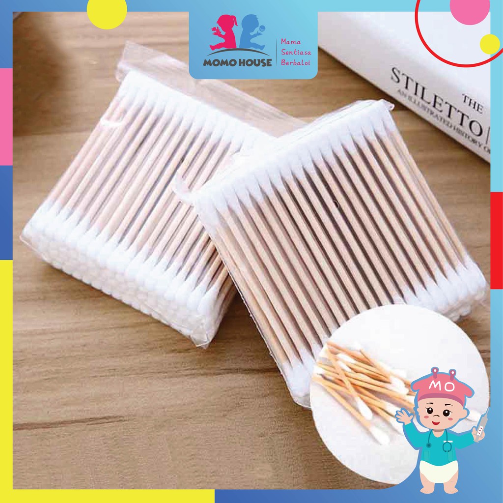 Set 100 miếng bông bùn hai đầu