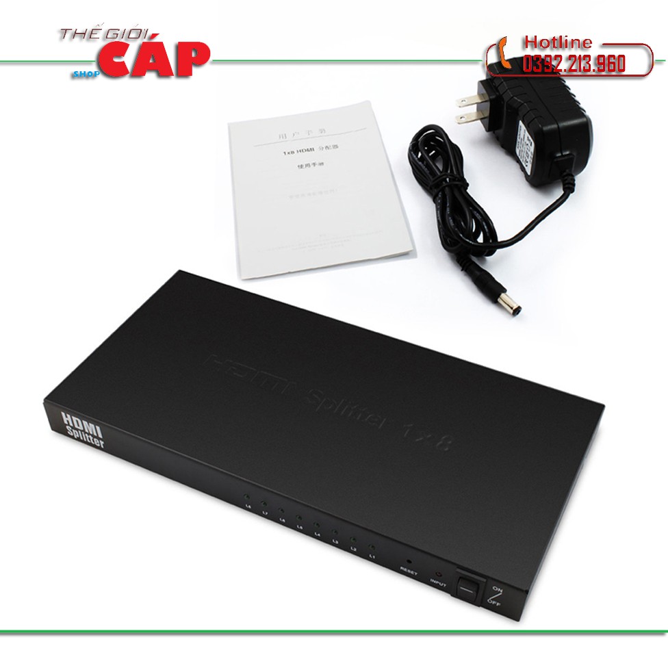 Bộ chia HDMI 1 ra 8 FULL HD 1080 HỖ TRỢ 3D