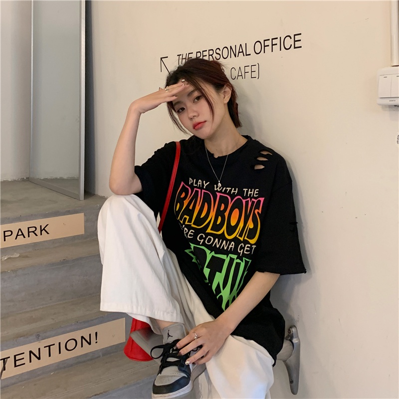 Áo Thun Nữ Ngắn Tay Cổ Tròn Thời Trang Hàn