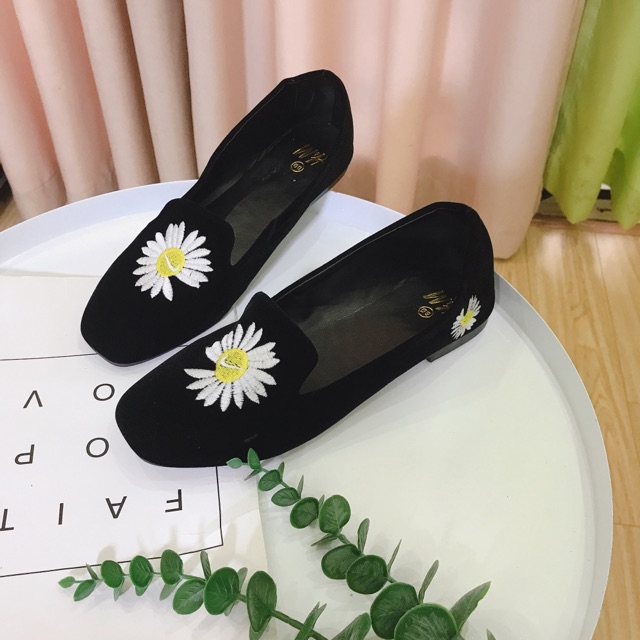 [Hình thật] GL11 Giày bệt búp bê nữ đính họa cúc xinh xắn hottrend 2020 | BigBuy360 - bigbuy360.vn