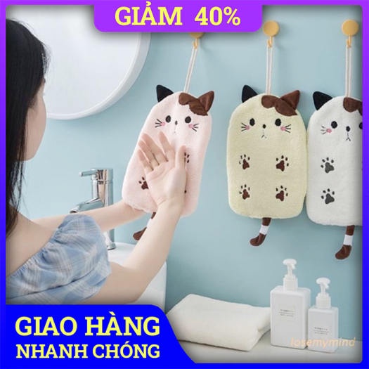 Khăn Lau Tay Nhà Bếp Dạng Quạt Có Móc Treo , Chất Bông Mịn Siêu Thấm Nước- Khăn Lau Đa Năng Hình Thú