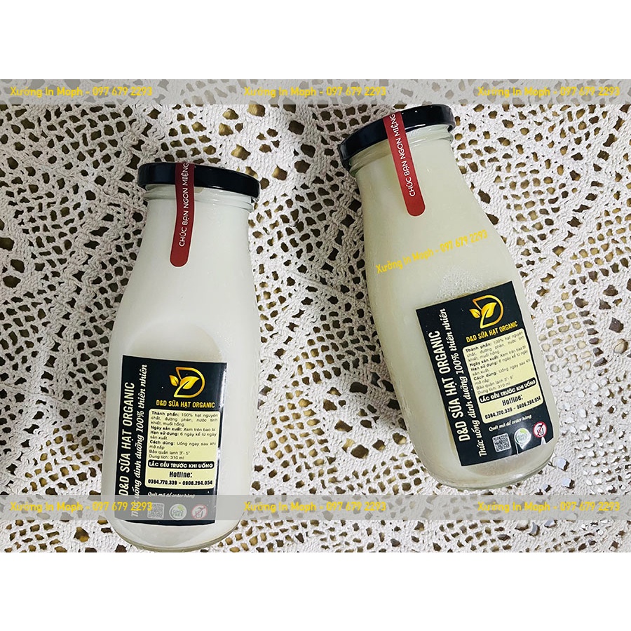 Tem Niêm Phong Nắp Chai Tem Thank You Dán Đồ Uống Sữa Hạt Trà Sữa Nước Ép - Xưởng In Bunny