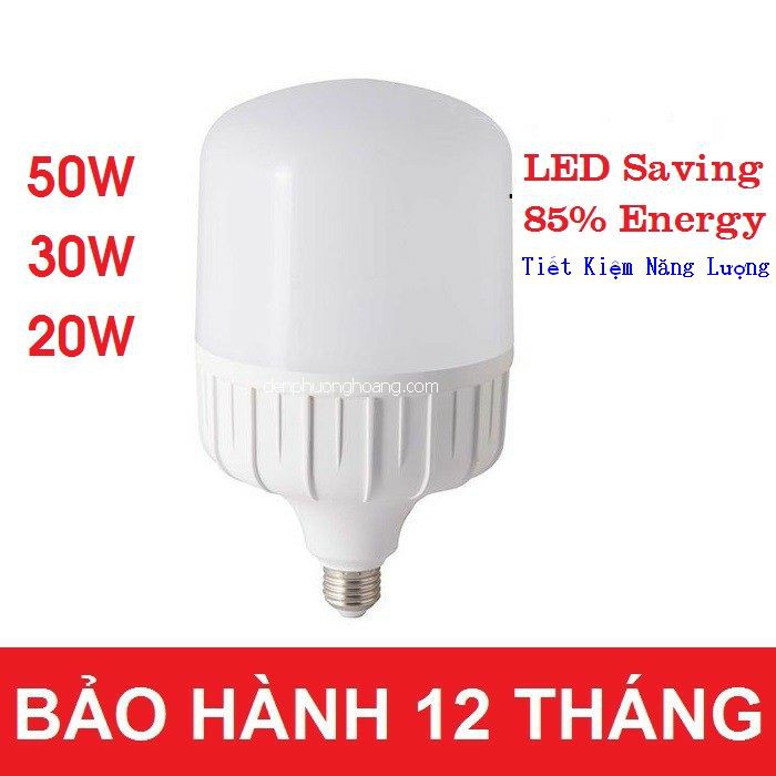 BÓNG LED TRỤ 50W 30W 20W - BÓNG ĐÈN LED TRẮNG TIẾT KIỆM ĐIỆN SIÊU SÁNG