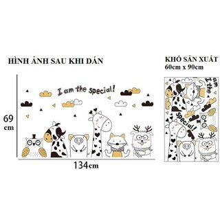 Decal dán tường Bò sữa đáng yêu