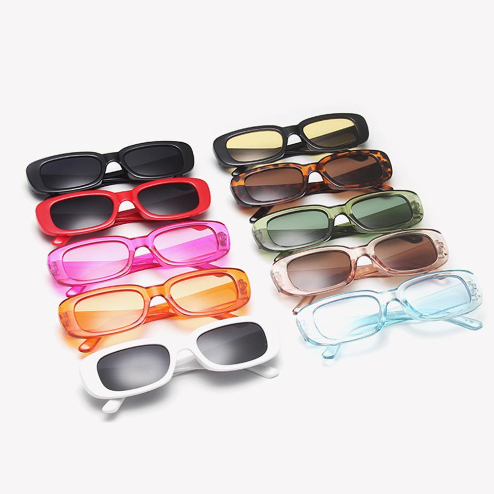 Kính Mát Hình Chữ Nhật Nhỏ Màu Kẹo Trong Suốt Phong Cách Punk Âu Mỹ Thời Trang Cho Nữ