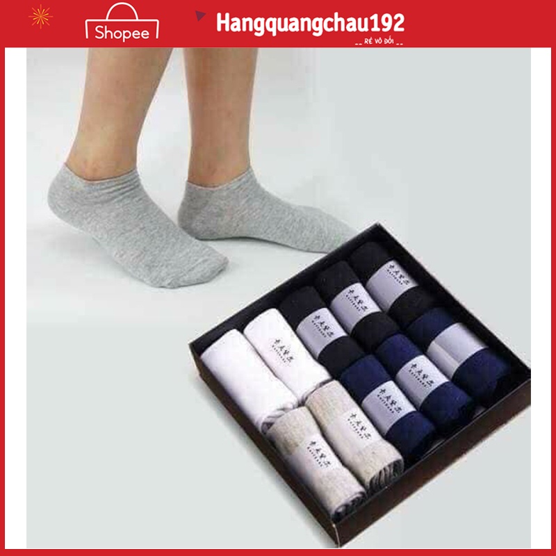 Hộp 10 đôi tất chống thối nam cổ ngắn hàn quốc siêu hót【T006】