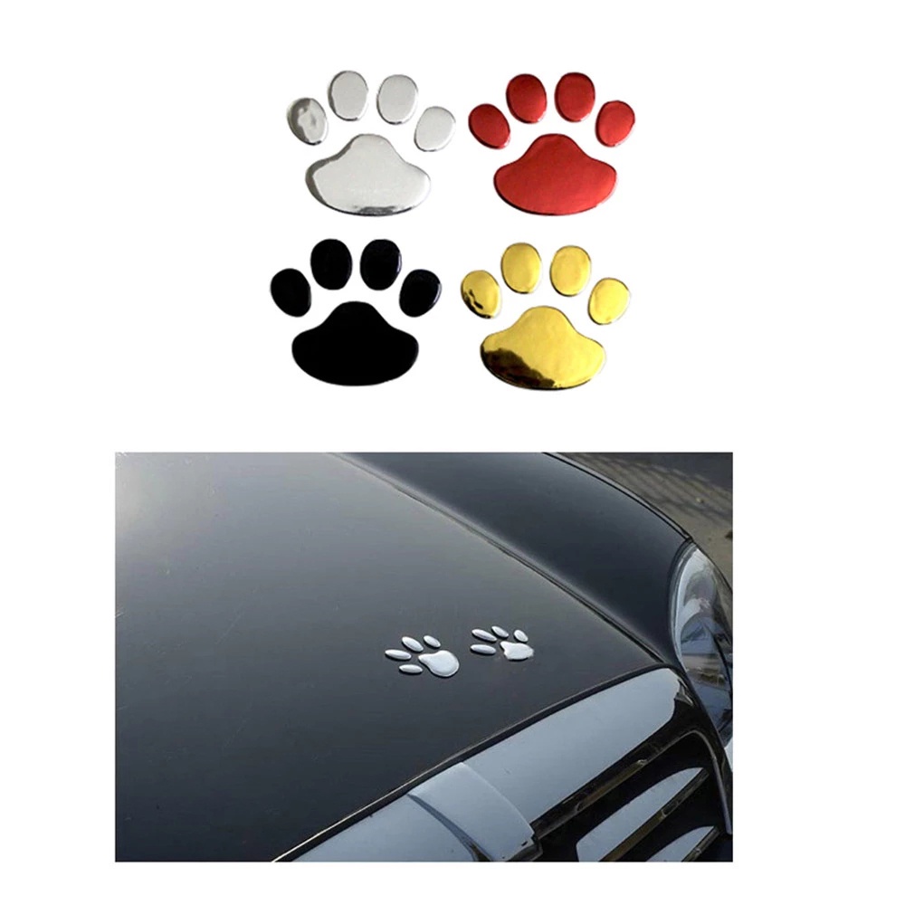 HUBERT 2Pcs/Set 3D Car Stickers Black Bear Foot Prints Car Stickers Dog Cat Foot Print Animal Paw Cool Design Car Window Car Bumper Car Decal Bear Paw Stickers/Multicolor