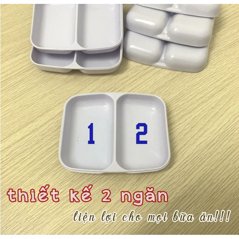 Bát chấm phíp 2 ngăn nhựa Việt Nhật
