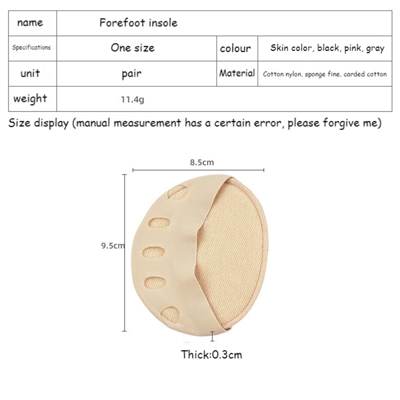 Set 2 Miếng Lót Giày Mềm Mại Thoáng Khí Chống Sốc Có Thể Điều Chỉnh Kích Thước Cho Nữ