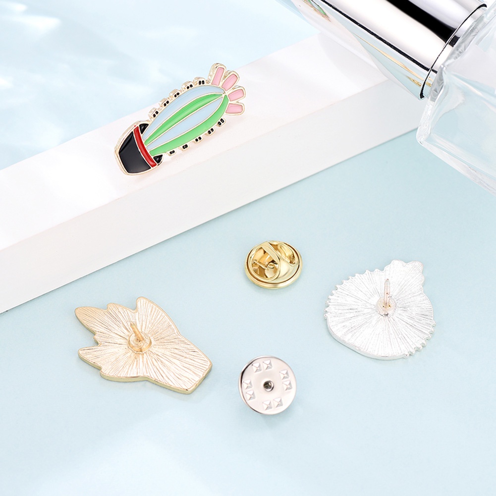 YOML✔3Pcs/Set Cartoon Cactus Plant Enamel Badge Brooch Pin Clothes Jewelry Decor