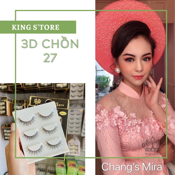 lông mi giả chồn 3D gân trong tây tách sợi chữ a số 27